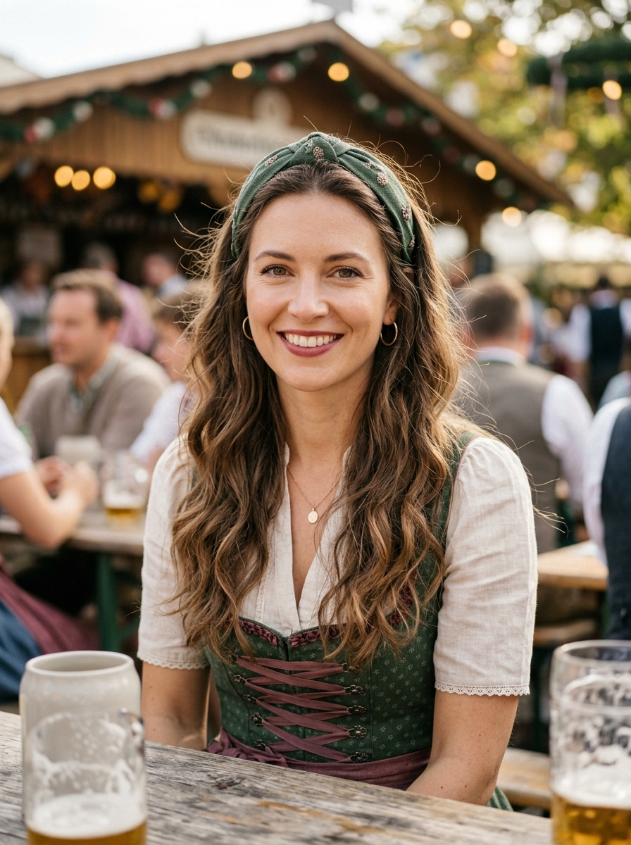 Soft Waves mit Haarreif als Oktoberfest Frisuren Inspiration 2026